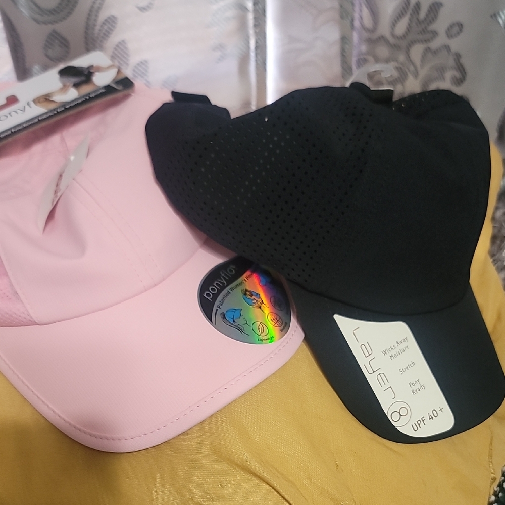 Pink and Black Athletic Caps